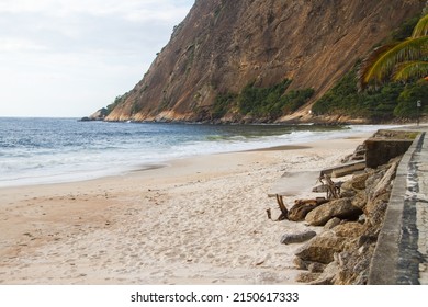 Beach Outside In Urca In Rio De Janeiro.