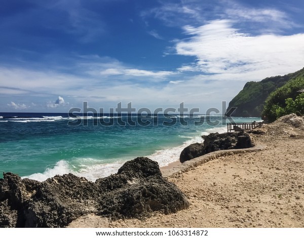 Beach Overlooking Ocean Bali Crystal Clear Stock Photo Edit Now