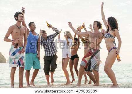 Beach Party Freedom Vacation Leisure Activity Concept