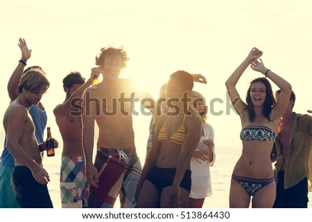 Beach Party Freedom Vacation Leisure Activity Concept