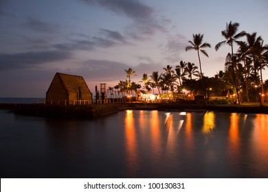 Beach Party Luau On Big Island Hawaii After Sunset