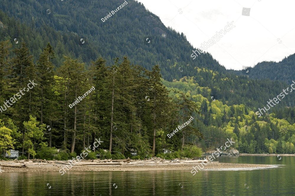 The beach at Porteau Cove Provincial Park and Campground. Between ...