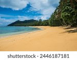 Beach of Praia Cabana in the south coast of Sao Tome, Sao Tome and Principe, Atlantic Ocean, Africa