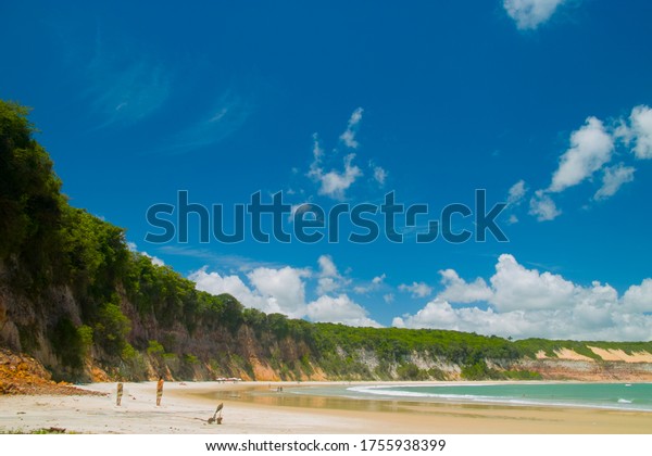 Beach of praia do pipa  \
called dolphin\'s beach in the northern state of Natal, posh and\
exclusive location has seen a steady growth of tourism in the last\
decade\
