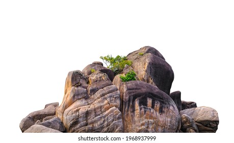 Beach rock formations in the Seychelles isolated on white background - Powered by Shutterstock