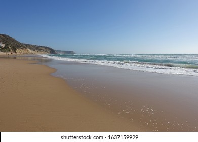 The Beach At Salema On The Algarve In Winter