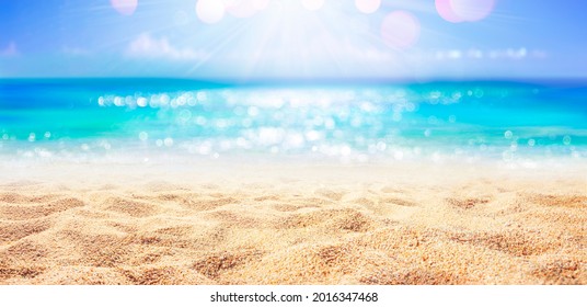 Beach - Sand With Abstract And Defocused Ocean In Background