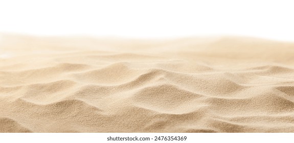 beach sand from front view, on white isolated background