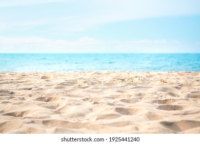 Beach Sand on Sea Shore Summer with White Sky,Water Wave Ocean seascape Beautiful,Smooth Blue Sky Nature,Tourism Vacation Relax Travel Tropical Holidays,Bay at Coast Natural Sun Day Season Island. - Shutterstock ID 1925441240