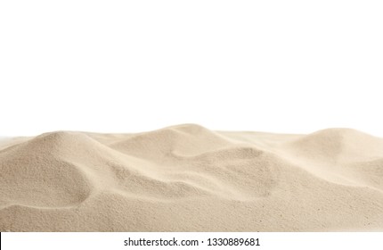 Beach Sand On White Background. Mockup For Design