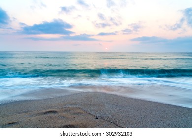 Beach Sand Sea Sky Sun Sunset Nature Background Landscape