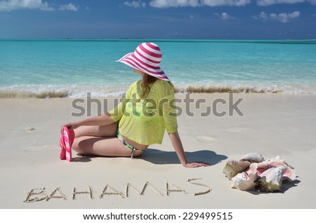 Beach scene. Great Exuma, Bahamas.