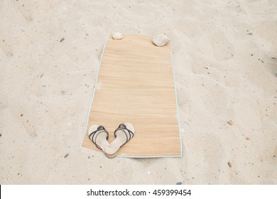 wooden beach mat