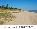 Beach scenes at Point Beach State Forest on Lake Michigan near Two Rivers, Wisconsin
