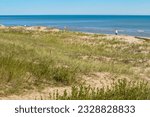 Beach scenes at Point Beach State Forest on Lake Michigan near Two Rivers, Wisconsin