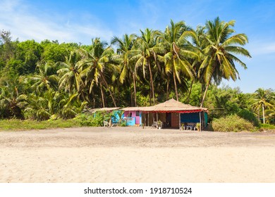 Beach shack on Keri or Kerim or Querim beach in north Goa, India