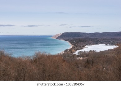 Beach And Snow In Sleeping Bear Dunes