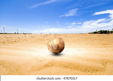 Beach Soccer - Stadium - Square And A Old Ball .