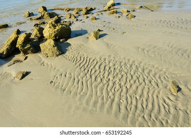 Beach and stone.