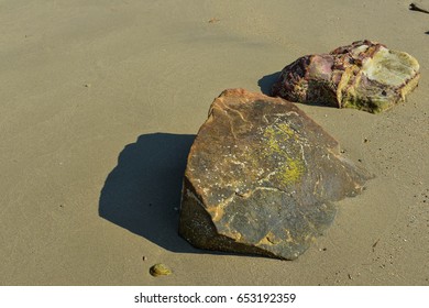 Beach and stone.