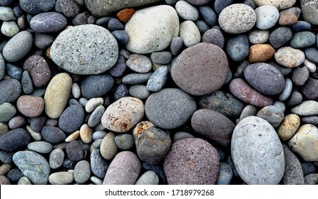 Beach stones background. Pampilla beach.