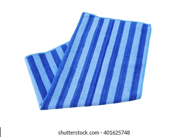 A Beach Striped Towel, Isolated A White Background