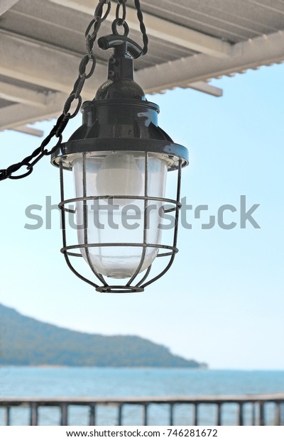 Beach Style Outdoor Hanging Lantern Lights Stock Photo Edit