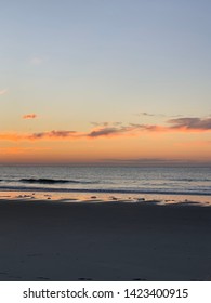 Beach At Sunrise In Garden City, SC. Easter Sunday Sunrise Service