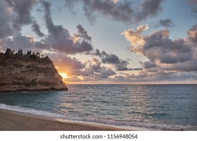 Beach at sunset.