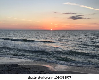 Beach Sunset At Manasota Key, Florida