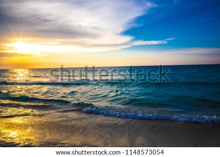 Beach sunset in Veradero, Cuba