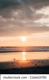 Beach sunset waves