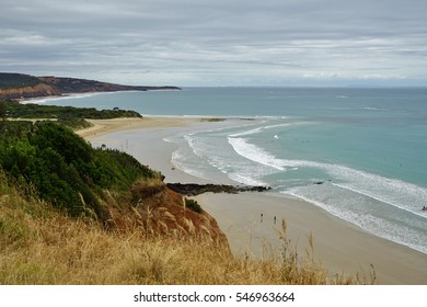 A Beach In The Surf Coast Shire Near Anglesea On The Great Ocean Road In Victoria, Australia