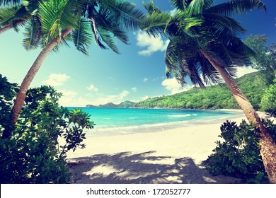 beach Takamaka, Mahe island, Seychelles