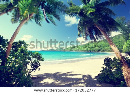 beach Takamaka, Mahe island, Seychelles