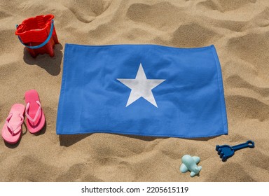 Beach Towel - Flag Of Somalia - Realistic Rendering With Texture