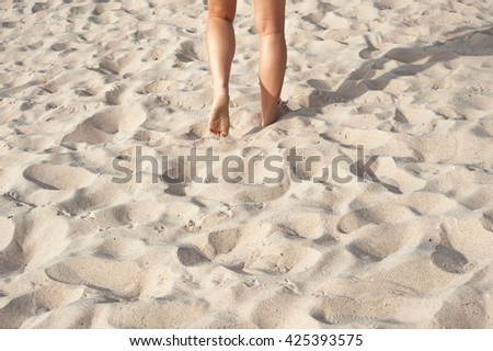 Similar – Image, Stock Photo Feet on the beach Beach