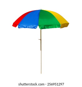 Beach Umbrella Isolated On A White Background