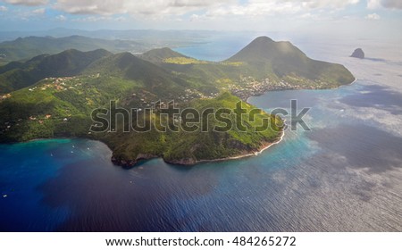 Beach umbrella on a caribbean island, Martinique