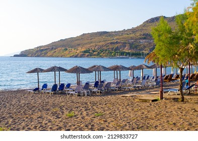 Beach With Umbrellas - Lesbos, Greece