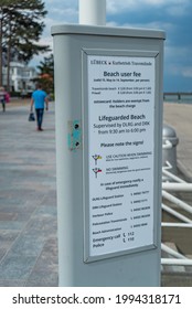 Beach User Fee Ticket Machine - LUBECK, GERMANY - MAY 10, 2021