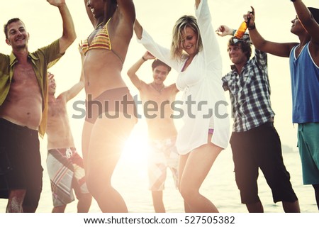 Beach Vacation Enjoying Holiday Relaxation Concept