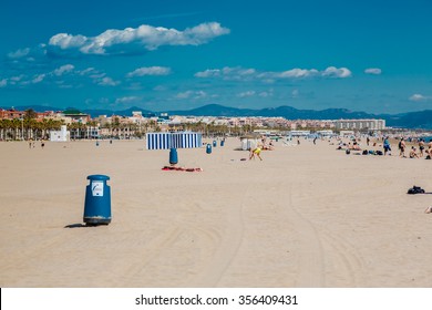 Beach Of Valencia, Las Arenas, Spain 