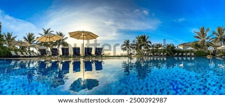 Beach view from pool resort in Da Nang, Vietnam