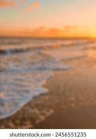Beach view in summer with blur effect