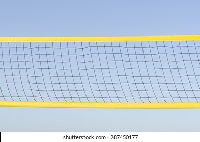 A beach volleyball net on sky