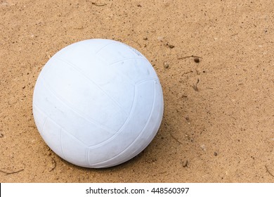 Beach Volleyball On Sand Background.