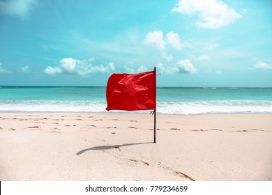 Beach Warning Red Flag