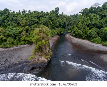 Beach, Waterfall And Jungle In Equatorial Guinea