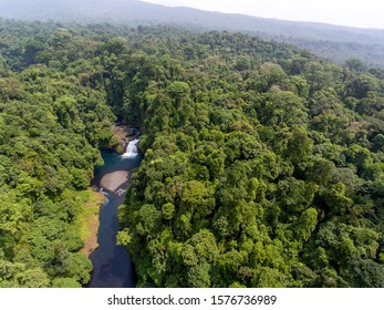 Beach, Waterfall And Jungle In Equatorial Guinea